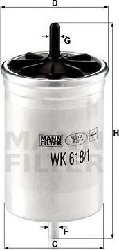 Mann-Filter WK 618/1 - Degvielas filtrs ps1.lv