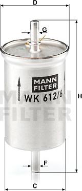 Mann-Filter WK 612/6 - Degvielas filtrs ps1.lv