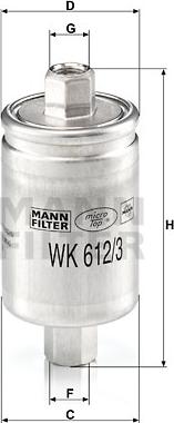 Mann-Filter WK 612/3 - Degvielas filtrs ps1.lv