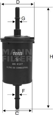 Mann-Filter WK 612/7 - Degvielas filtrs ps1.lv