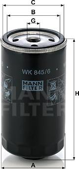 Mann-Filter WK 845/6 - Degvielas filtrs ps1.lv
