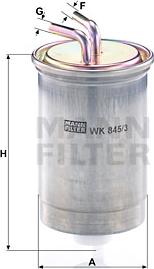 Mann-Filter WK 845/3 - Degvielas filtrs ps1.lv