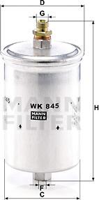 Mann-Filter WK 845 - Degvielas filtrs ps1.lv