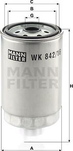 Mann-Filter WK 842/16 - Degvielas filtrs ps1.lv