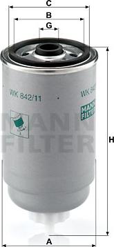 Mann-Filter WK 842/11 - Degvielas filtrs ps1.lv