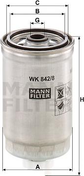 Mann-Filter WK 842/8 - Degvielas filtrs ps1.lv