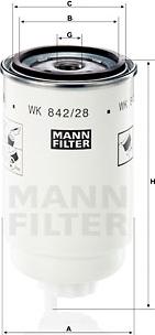 Mann-Filter WK 842/28 - Degvielas filtrs ps1.lv