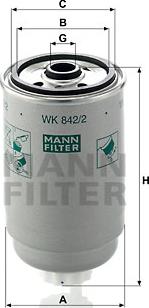 Mann-Filter WK 842/2 - Degvielas filtrs ps1.lv