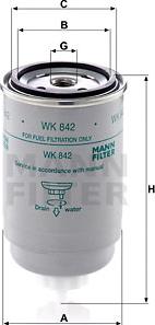 Mann-Filter WK 842 - Degvielas filtrs ps1.lv