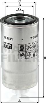 Mann-Filter WK 854/5 - Degvielas filtrs ps1.lv