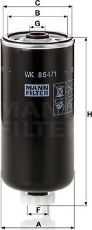 Mann-Filter WK 854/1 - Degvielas filtrs ps1.lv