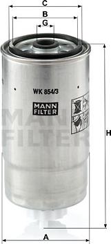 Mann-Filter WK 854/3 - Degvielas filtrs ps1.lv