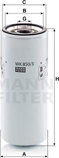 Mann-Filter WK 850/3 - Degvielas filtrs ps1.lv