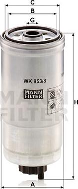 Mann-Filter WK 853/8 - Degvielas filtrs ps1.lv