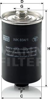 Mann-Filter WK 834/1 - Degvielas filtrs ps1.lv
