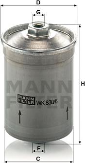 Mann-Filter WK 830/6 - Degvielas filtrs ps1.lv