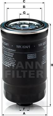 Mann-Filter WK 824/1 - Degvielas filtrs ps1.lv
