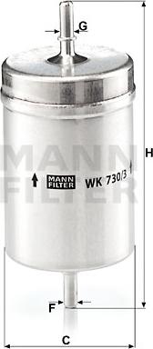 Mann-Filter WK 730/3 - Degvielas filtrs ps1.lv