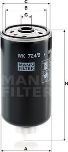 Mann-Filter WK 724/6 - Degvielas filtrs ps1.lv