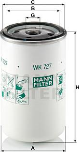 Mann-Filter WK 727 - Degvielas filtrs ps1.lv