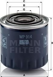 Mann-Filter WP 914 - Eļļas filtrs ps1.lv