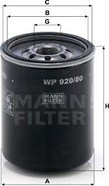 Mann-Filter WP 920/80 - Eļļas filtrs ps1.lv