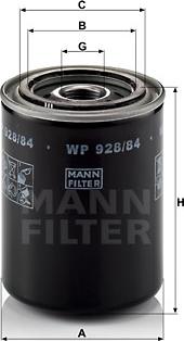 Mann-Filter WP 928/84 - Eļļas filtrs ps1.lv