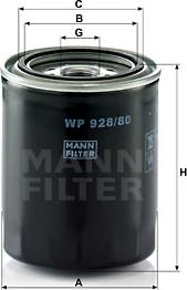 Mann-Filter WP 928/80 - Eļļas filtrs ps1.lv