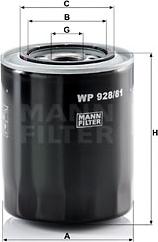 Mann-Filter WP 928/81 - Eļļas filtrs ps1.lv