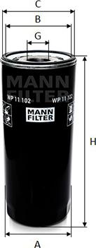 Mann-Filter WP 11 102 - Eļļas filtrs ps1.lv