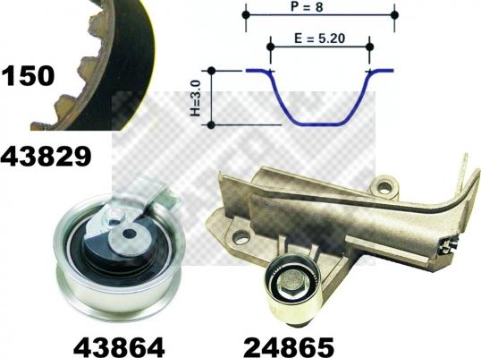 Mapco 23902 - Zobsiksnas komplekts ps1.lv