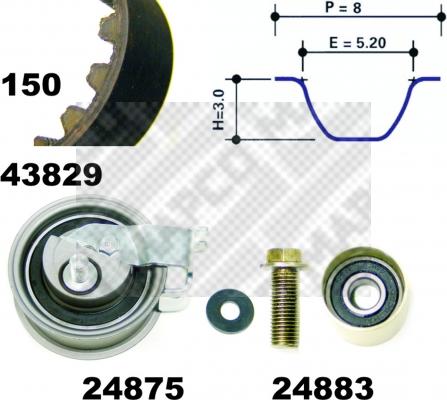 Mapco 23912 - Zobsiksnas komplekts ps1.lv