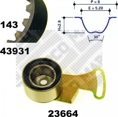 Mapco 23938 - Zobsiksnas komplekts ps1.lv