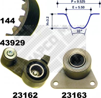 Mapco 23929 - Zobsiksnas komplekts ps1.lv