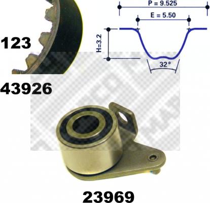 Mapco 23926 - Zobsiksnas komplekts ps1.lv