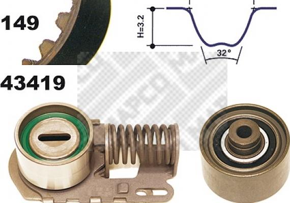 Mapco 23419 - Zobsiksnas komplekts ps1.lv