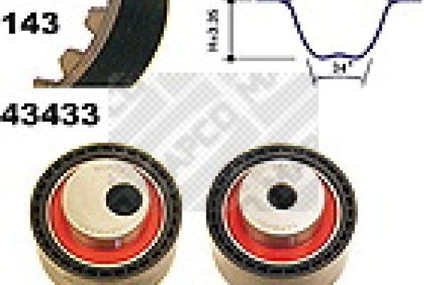 Mapco 23433 - Zobsiksnas komplekts ps1.lv