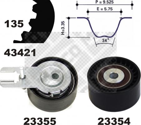 Mapco 23421 - Zobsiksnas komplekts ps1.lv