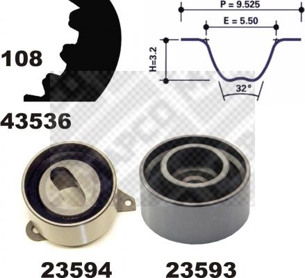 Mapco 23536 - Zobsiksnas komplekts ps1.lv