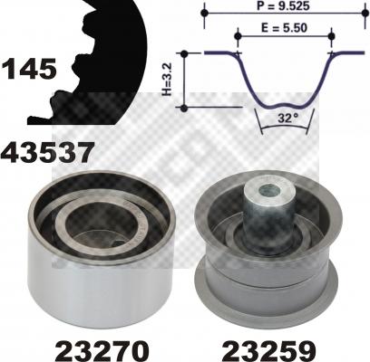 Mapco 23537 - Zobsiksnas komplekts ps1.lv