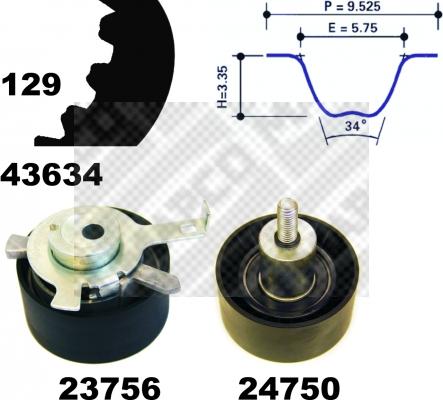 Mapco 23603 - Zobsiksnas komplekts ps1.lv