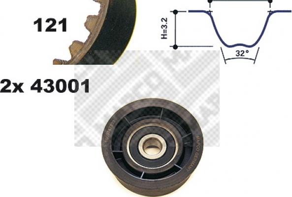 Mapco 23001 - Zobsiksnas komplekts ps1.lv