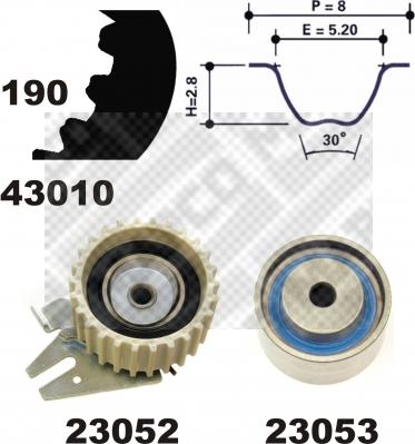 Mapco 23015 - Zobsiksnas komplekts ps1.lv