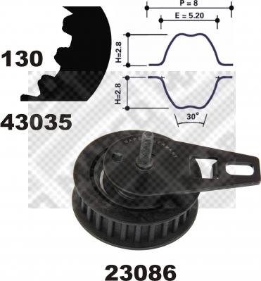 Mapco 23035 - Zobsiksnas komplekts ps1.lv