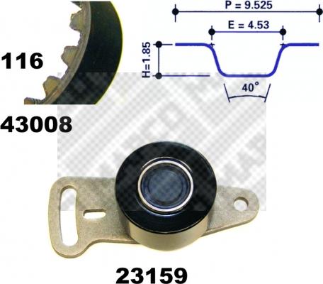 Mapco 23118 - Zobsiksnas komplekts ps1.lv