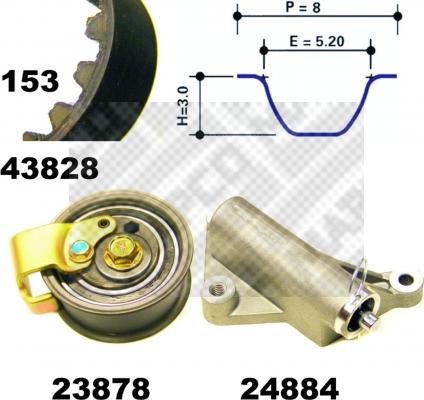 Mapco 23827 - Zobsiksnas komplekts ps1.lv