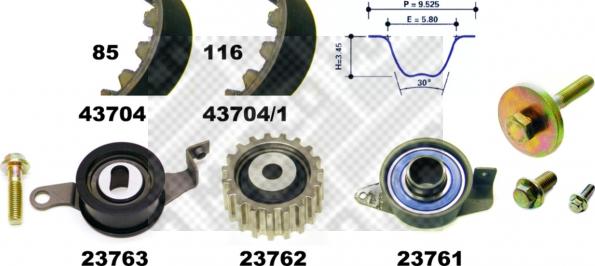 Mapco 23704 - Zobsiksnas komplekts ps1.lv