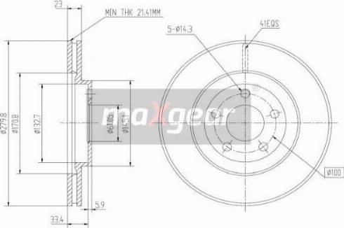 Maxgear 19-0916MAX - Bremžu diski ps1.lv