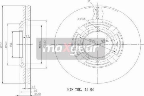 Maxgear 19-0936 - Bremžu diski ps1.lv