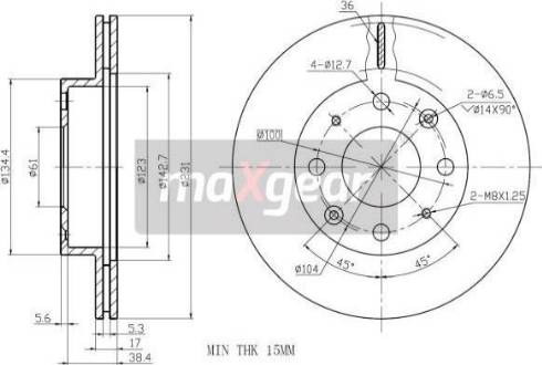 Maxgear 19-0926 - Bremžu diski ps1.lv